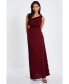 ფოტო #1 პროდუქტის Women's Satin Pleated Maxi Dress