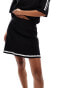 Фото #1 товара Object knitted skater skirt co-ord with contrast trim in black