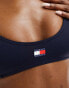 Tommy Jeans heritage crop bralette bikini top in navy Синий, S - EU 36 - фото #2