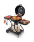 22 inch Charcoal BBQ Grill with Built-In Thermometer Wheels Side & Bottom Shelves