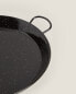 Steel paella pan with handles