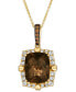 Фото #1 товара Chocolate Quartz (4 ct. t.w.) & Diamond (1/3 ct. t.w.) Adjustable 20" Pendant Necklace in 14k Gold