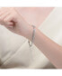 Фото #3 товара RA Rhodium Plated Cubic Zirconia Adjustable Heart Bracelet