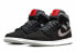 Кроссовки Nike Air Jordan 1 Mid Black Particle Grey Gym Red (Черный)