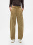 Mid Rise Twill Barrel Pants