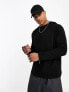 ASOS DESIGN long-sleeve relaxed t-shirt in black with Utopia print