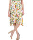 ფოტო #1 პროდუქტის Women's Floral-Printed Pull-On Pleated Midi Skirt