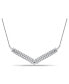 ფოტო #1 პროდუქტის Marquise Stones Cubic Zirconia 2 Row V Frontal Adjustable Necklace (11.7 ct. t.w.) in 18K Sterling Silver or Sterling Silver