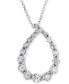 ფოტო #1 პროდუქტის Diamond Graduated Teardrop Pendant Necklace (1/2 ct. t.w.) in 14k White Gold, 16" + 2" extender