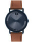 ფოტო #1 პროდუქტის Men's Bold Evolution 2.0 Swiss Quartz Cognac Leather Watch 40mm