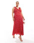 Фото #1 товара Forever New Curve midi dress in red ditsy floral