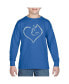 ფოტო #2 პროდუქტის Cat Heart - Boy's Child Word Art Long Sleeve T-Shirt