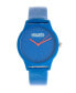 ფოტო #1 პროდუქტის Unisex Splat Blue Leatherette Strap Watch 38mm