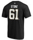Фото #3 товара Men's Mark Stone Black Vegas Golden Knights Authentic Stack Player Name and Number Captain Patch T-shirt