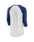 Фото #4 товара Men's Ash, Blue CO Rockies True Classics Better Believe Raglan Henley 3/4-Sleeve T-shirt