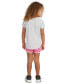 Фото #2 товара Toddler & Little Girls Essential Heather T-Shirt & Woven Shorts, 2 Piece Set
