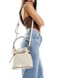 River Island pinched edge bucket bag in cream