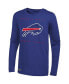 Фото #2 товара Men's Royal Buffalo Bills Side Drill Long Sleeve T-shirt