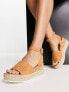 Фото #1 товара Glamorous espadrille wedge sandals in tan