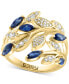 ფოტო #1 პროდუქტის EFFY® Sapphire (3/4 ct. t.w.) & Diamond (1/4 ct. t.w.) Vine Ring in 14k Gold