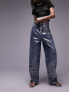 Фото #1 товара Topshop silver foil baggy jeans in mid blue