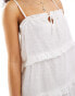 Iisla & Bird ruffle tie front strappy mini dress in white weiß, 44 - фото #3