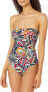 Anne Cole 288117 Women's Twist Front Shirred One Piece Swimsuit, Multi Print, 12