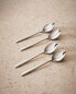 Pack of shiny steel dessert spoons (pack of 4)