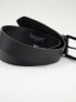 Levi's Seine metal leather belt in matter black