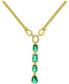 Фото #1 товара Macy's lab-Created Green Quartz Lariat Necklace (2-3/4 ct. t.w.) in 18k Gold-Plated Sterling Silver, 16" + 2" extender