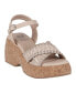 Фото #1 товара Women's Lucy Woven Cork Platform Wedge Sandals