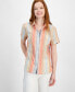 Фото #1 товара Women's Cotton Striped Short-Sleeve Shirt