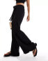 JDY loose fit texture trouser with layered side split in black