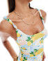 Фото #2 товара ASOS DESIGN Sorrento square neck swimsuit with knot detail in multi