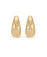 Фото #2 товара Bezel Crystal Dotted 18k Gold Plated Hoop Earrings