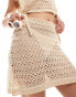 Фото #2 товара Pieces lace mini skirt beach co-ord in cream