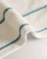 Cotton bath towel with coloured trim