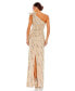Фото #2 товара Women's Embellished Floral Detail One Shoulder Gown