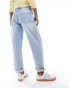 DTT Petite Veron relaxed fit mom jeans in light blue wash Голубой, 44 - фото #2