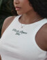 4th & Reckless x Loz Vassallo Serena branded ribbed vest in white Белый, M - EU 38-40 - фото #4