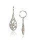 ფოტო #2 პროდუქტის Suzy Levian Sterling Silver Cubic Zirconia Two-Tone Floral Drop Earrings