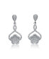 Sterling Silver White Gold Plated Cubic Zirconia Petal Drop Earrings