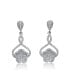 Sterling Silver White Gold Plated Cubic Zirconia Petal Drop Earrings