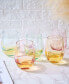 Glass Colored Stemless Wine Glass, Set of 6