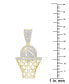 ფოტო #2 პროდუქტის Men's Diamond Basketball Hoop Pendant (1/5 ct. t.w.) in 10k Gold