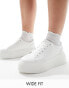 ASOS DESIGN Wide Fit – Dream – Sneaker in Weiß mit dicker Sohle