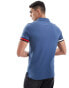 Фото #3 товара Tommy Hilfiger logo cuff slim fit polo in mid blue