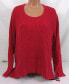 Фото #1 товара Style & Co Women's Scoop Neck Long Sleeve Hi Lo Ribbed Sweater Red L