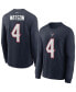 Фото #1 товара Men's Deshaun Watson Navy Houston Texans Player Name Number Long Sleeve T-shirt