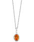 Фото #1 товара EFFY Collection eFFY® Citrine Oval Rope-Framed 18" Pendant Necklace (3/4 ct. t.w.) in Sterling Silver
